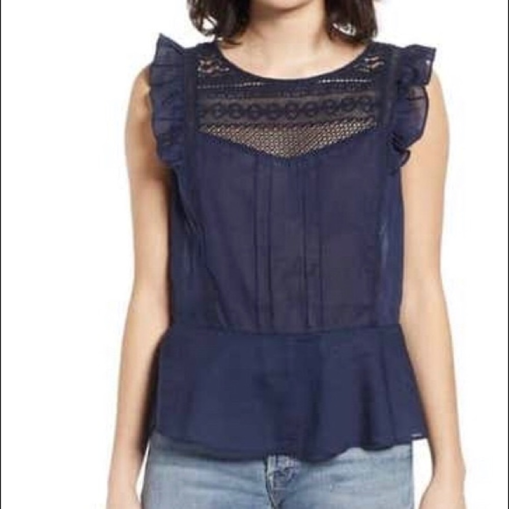 Hinge lace peplum top